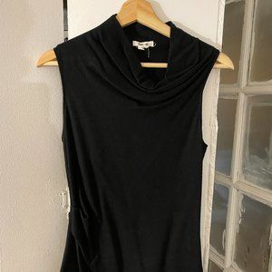 Black Helmut Lang Cowl Neck Sleeveless Wool Top S